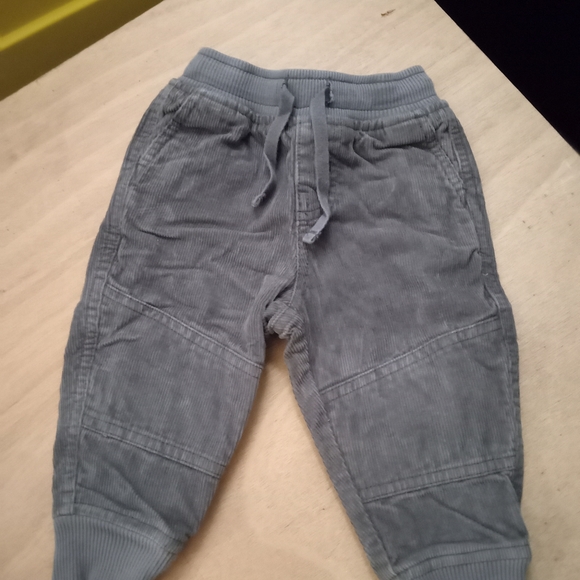 6-9m Tea Insulated Gray Corduroy Drawstring Pants - Picture 1 of 5
